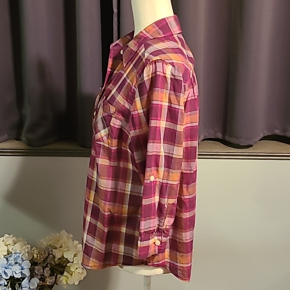 Croft and Barrow Plaid Top - Petite Large - Picture 4 of 10